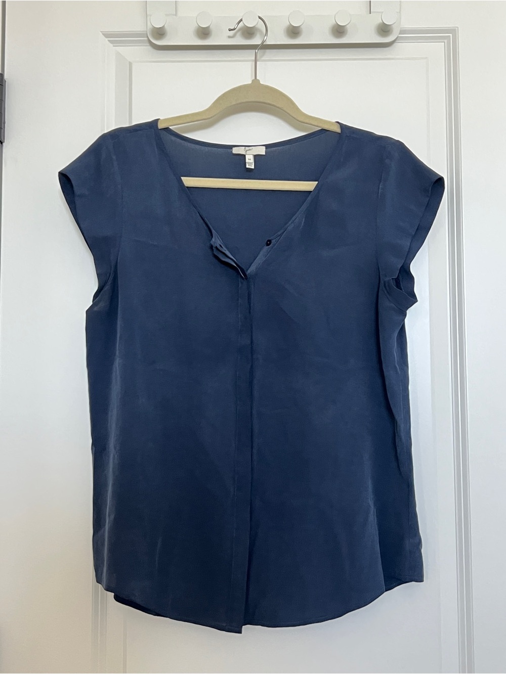 Joie Midnight Blue V-Neck Cap Sleeve Blouse